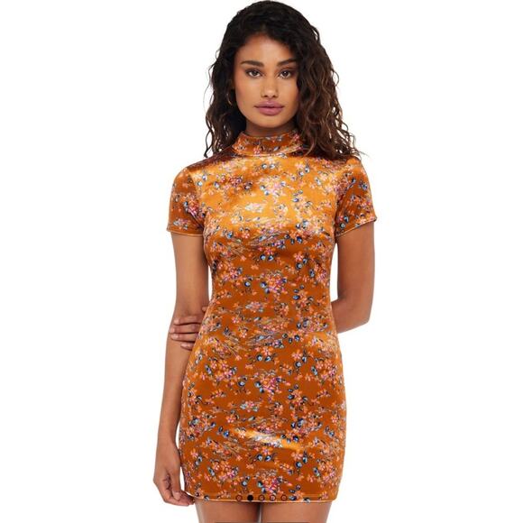 SAVAGE X FENTY PSYCHEDELIC VELVET SLIP DRESS FLORAL SIZE SMALL - Picture 1 of 8